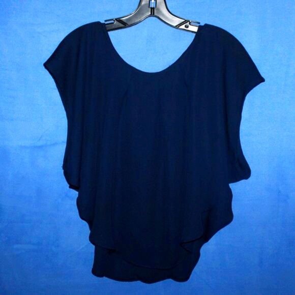 by & by Tops - By & By Navy Blue Flowy Sheer Top M